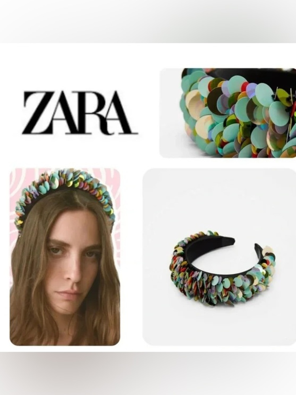 ZARA Colorful Disc Padded Headband